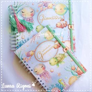 Combo Livro do Bebê + Caderneta de Vacina Fundo do Mar