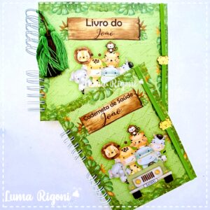 Combo Livro do Bebê + Caderneta de Vacina Safari