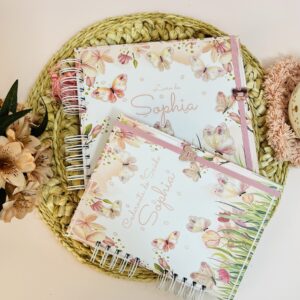 Combo Livro do Bebê + Caderneta de Vacina Borboletas