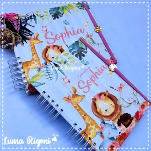 Combo Livro do Bebê + Caderneta de Vacina Safari