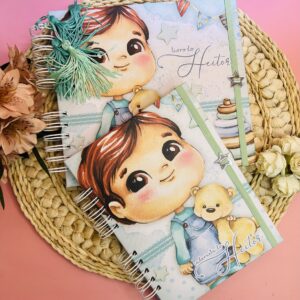 Combo Livro do Bebê + Caderneta de Vacina Menino com Urso