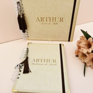 Combo Livro do Bebê + Caderneta de Vacina Linho Arthur