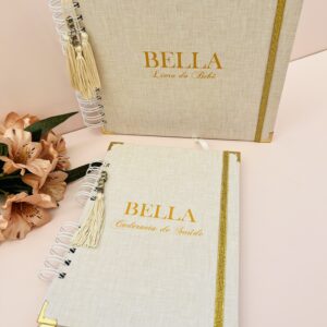 Combo Livro do Bebê + Caderneta de Vacina Linho Bella