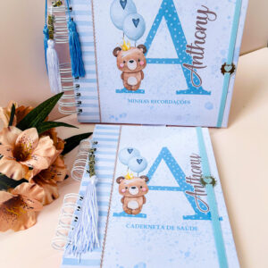 Combo Livro do Bebê + Caderneta de Vacina Ursinho