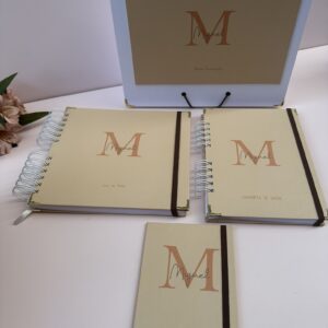 Combo Caixa + Livro do Bebê + Caderneta Bege com Marrom