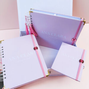 Combo Caixa + Livro do Bebê + Caderneta Rosa