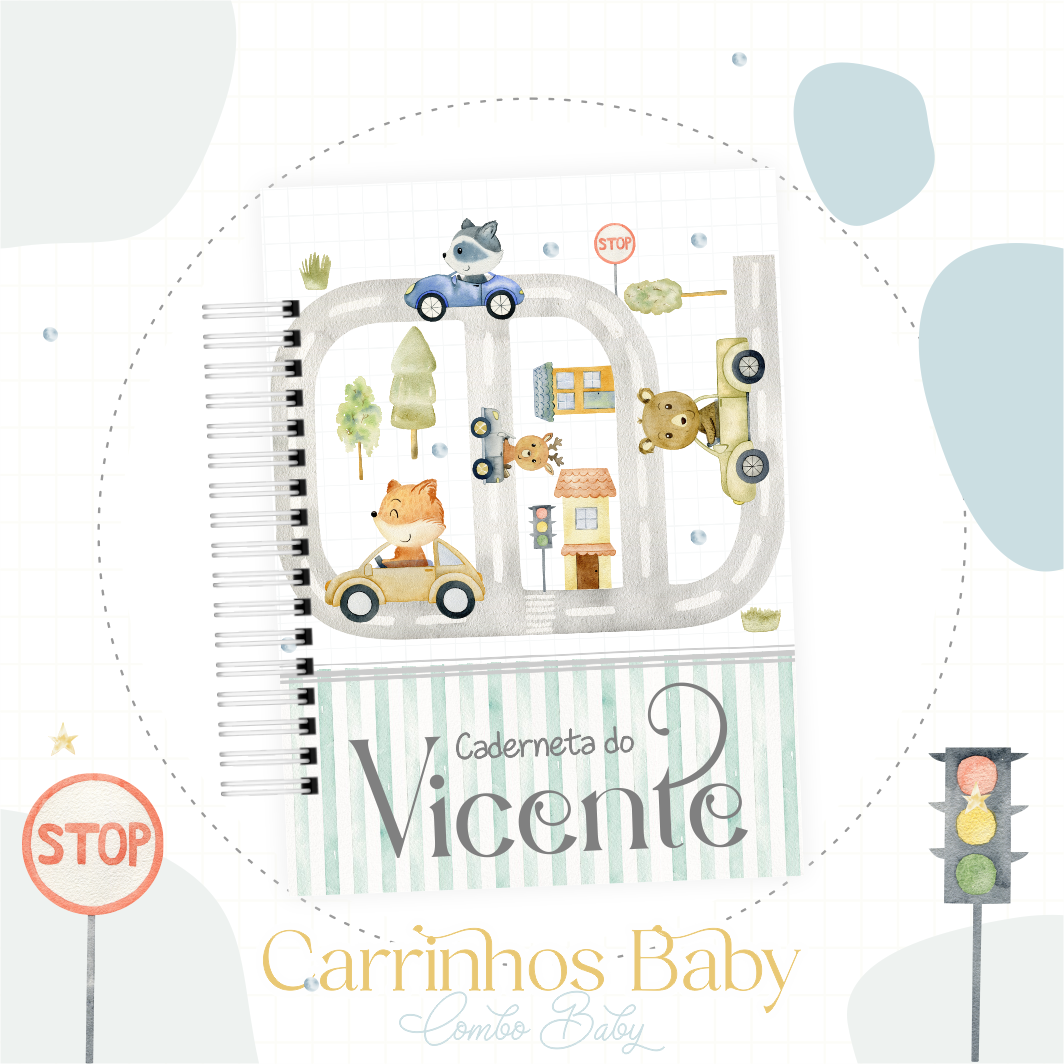 Caderneta de Vacina Carrinhos Baby
