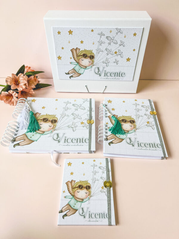 Combo Caixa + Livro do Bebê + Caderneta Pequeno Príncipe