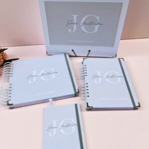 Combo Caixa + Livro do Bebê + Caderneta Cinza