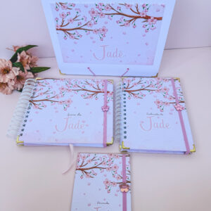 Combo Caixa + Livro do Bebê + Caderneta - Sakura