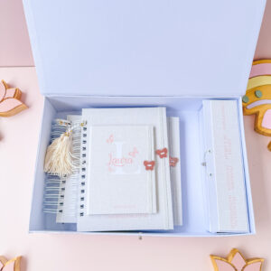 Combo Maternidade Afetiva Memórias - Linho Bege com Borboleta Laura