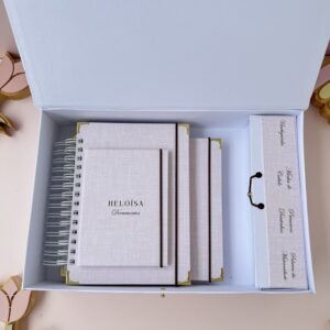 Combo Maternidade Afetiva - Linho Salmão com Marrom