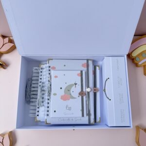 Combo Maternidade Afetiva – Lua Cinza com Rosa