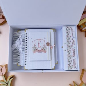 Combo Maternidade Afetiva – Monograma Floral Linho