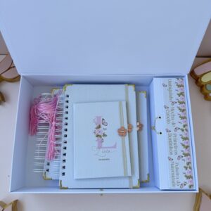 Combo Maternidade Afetiva – Letra Floral Rosa