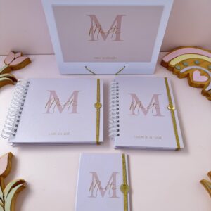 Combo Caixa + Livro do Bebê + Caderneta - Rosa Chá