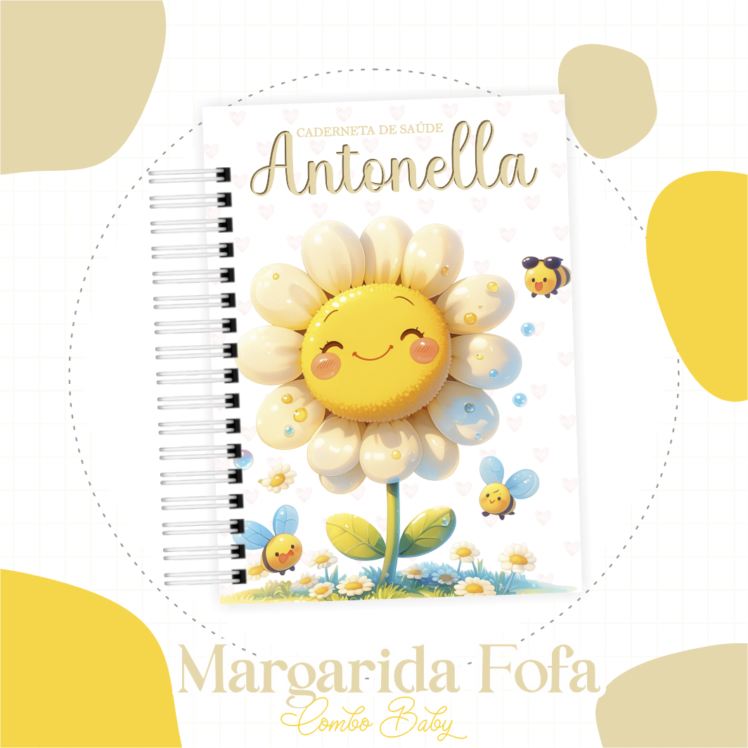 Caderneta de Vacina - Margarida Colorida