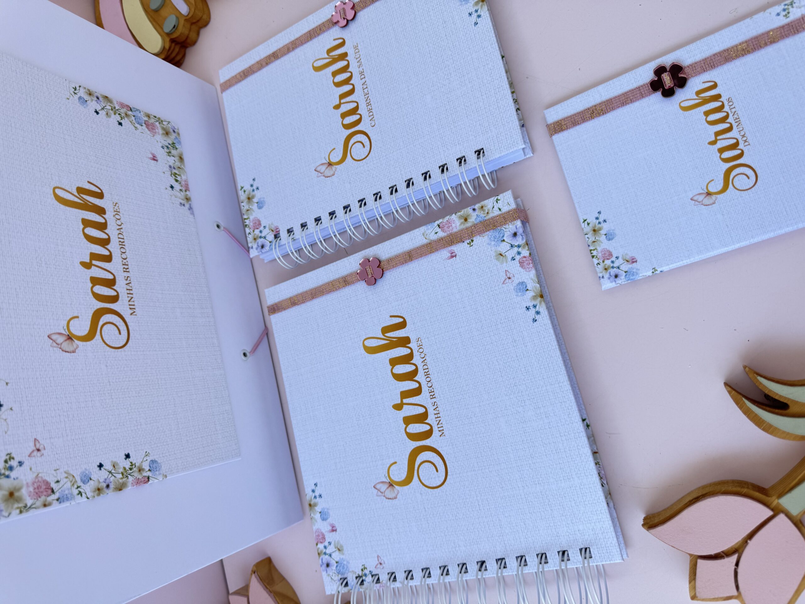 Combo Maternidade Afetiva - Floral Azul com Rosa - Imagem 5