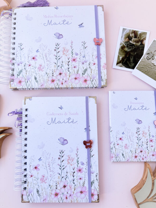 Combo Maternidade Afetiva - Jardim das Borboletas Lilás com Rosa - Imagem 4