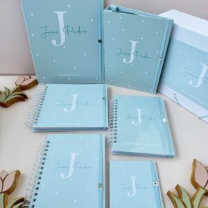 Combo Luxo Afetiva Memórias - Azul Claro com Poa