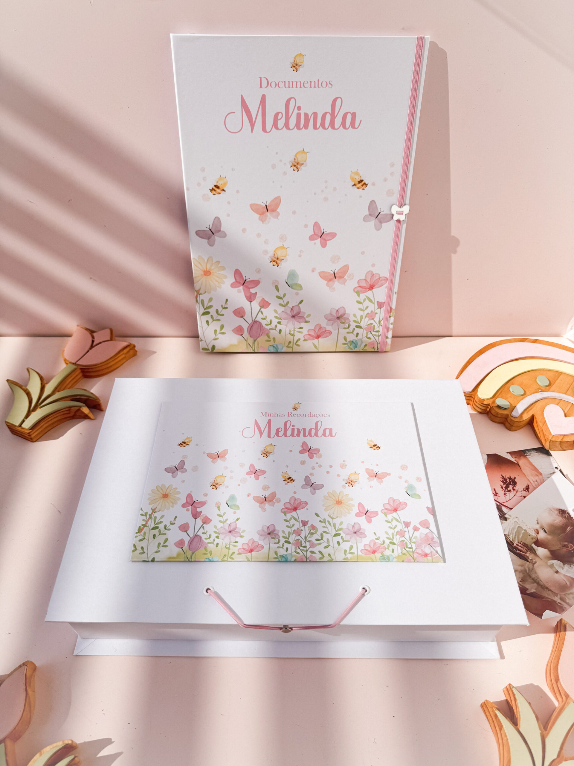 Combo Maternidade Afetiva + Porta Doc G - Jardim das Borboletas com Abelhinhas - Imagem 3