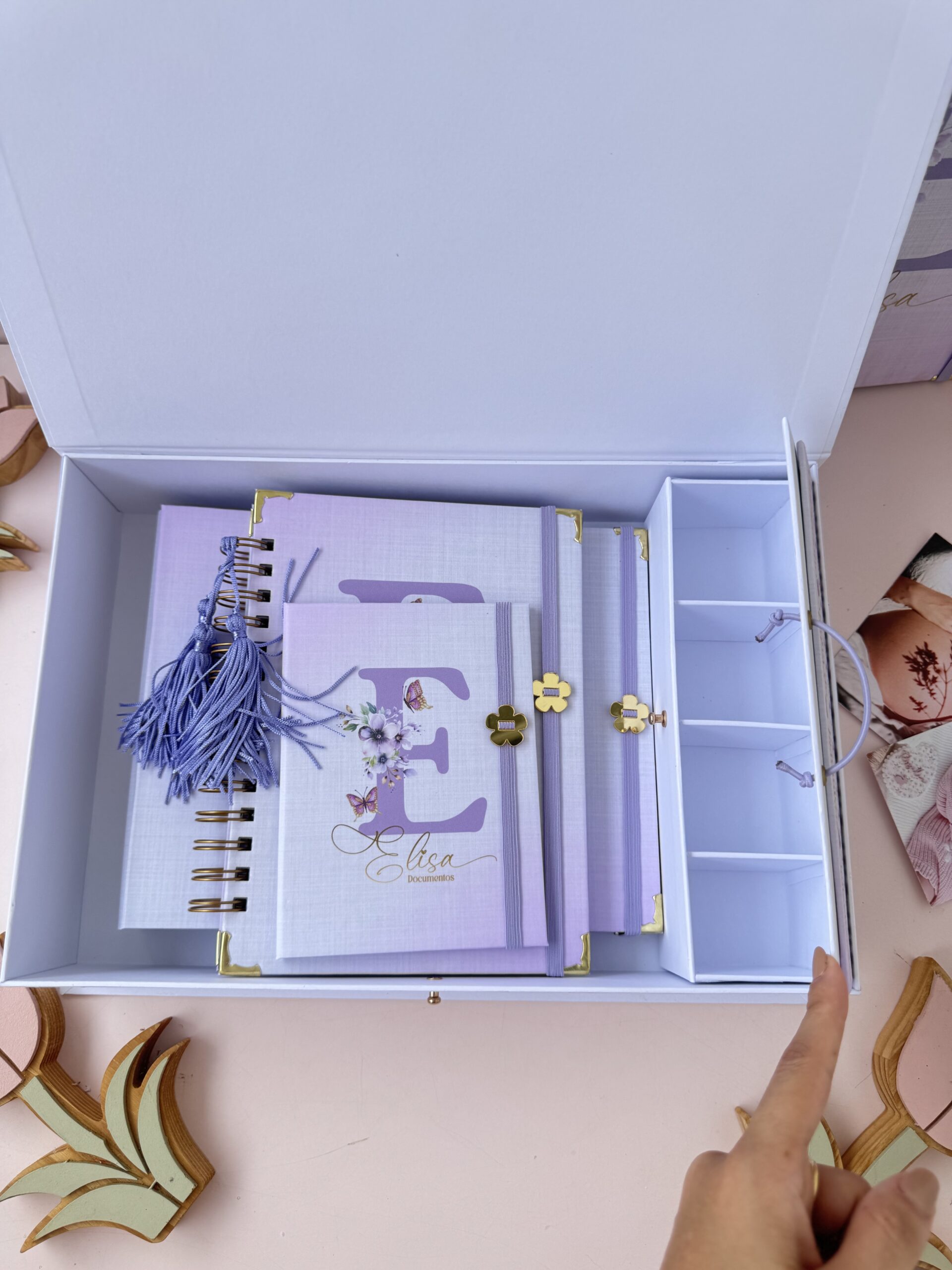 Combo Luxo dos Sonhos- Linho Lilás com Borboleta - Imagem 4