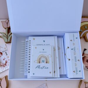 Combo Maternidade Afetiva - Linho Bege Arco Íris Marrom