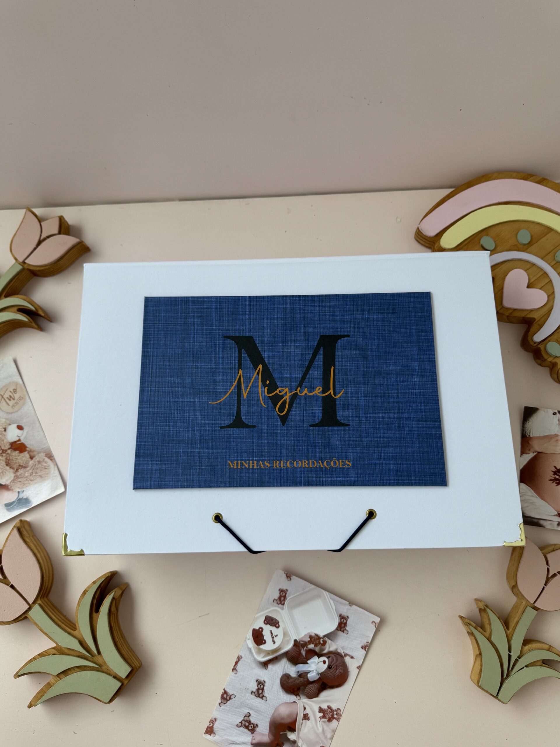 Combo Maternidade Afetiva - Linho Azul Marinho com Dourado - Imagem 7