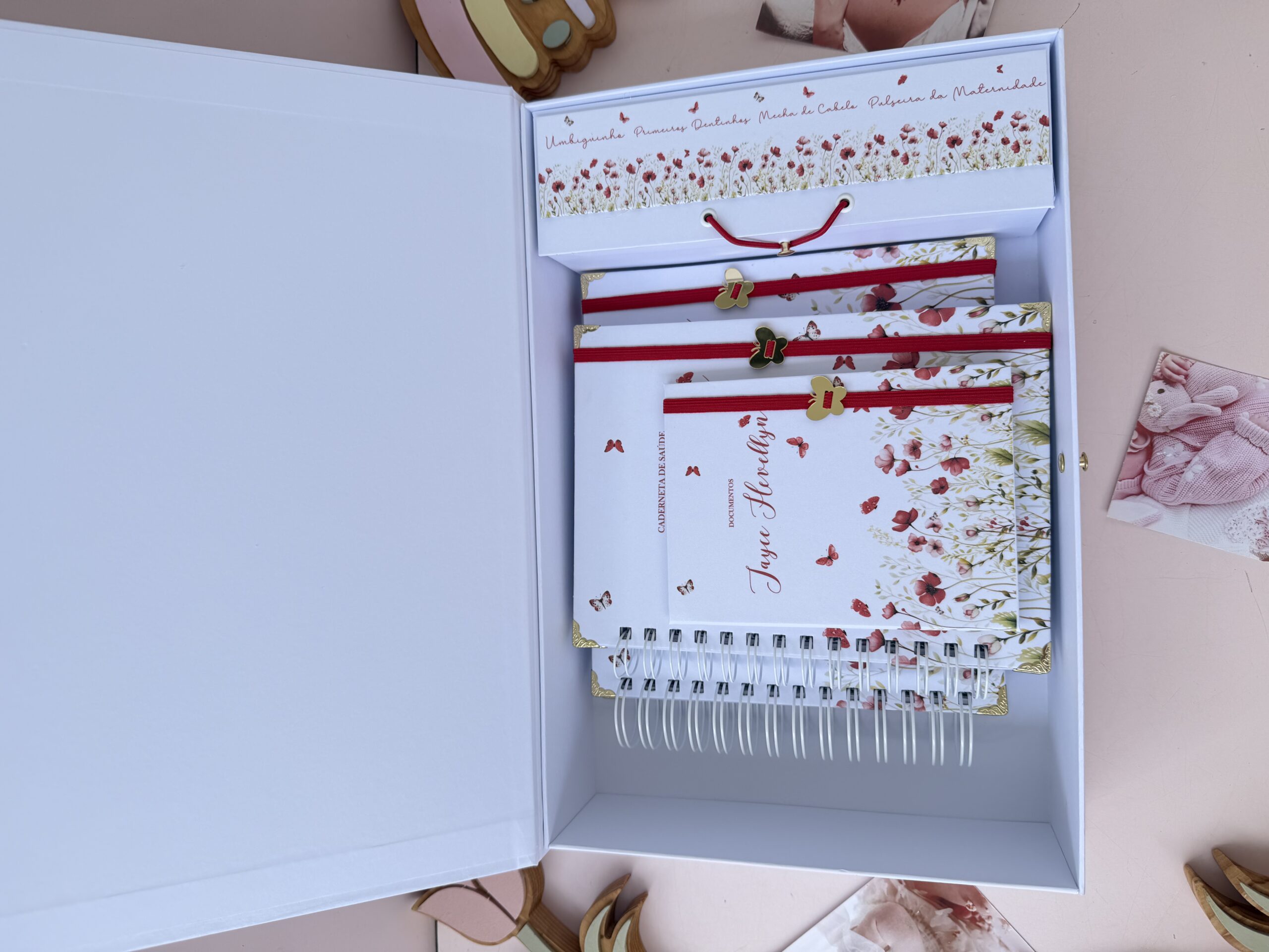 Combo Maternidade Afetiva + Porta Doc G - Floral Vermelho - Imagem 5