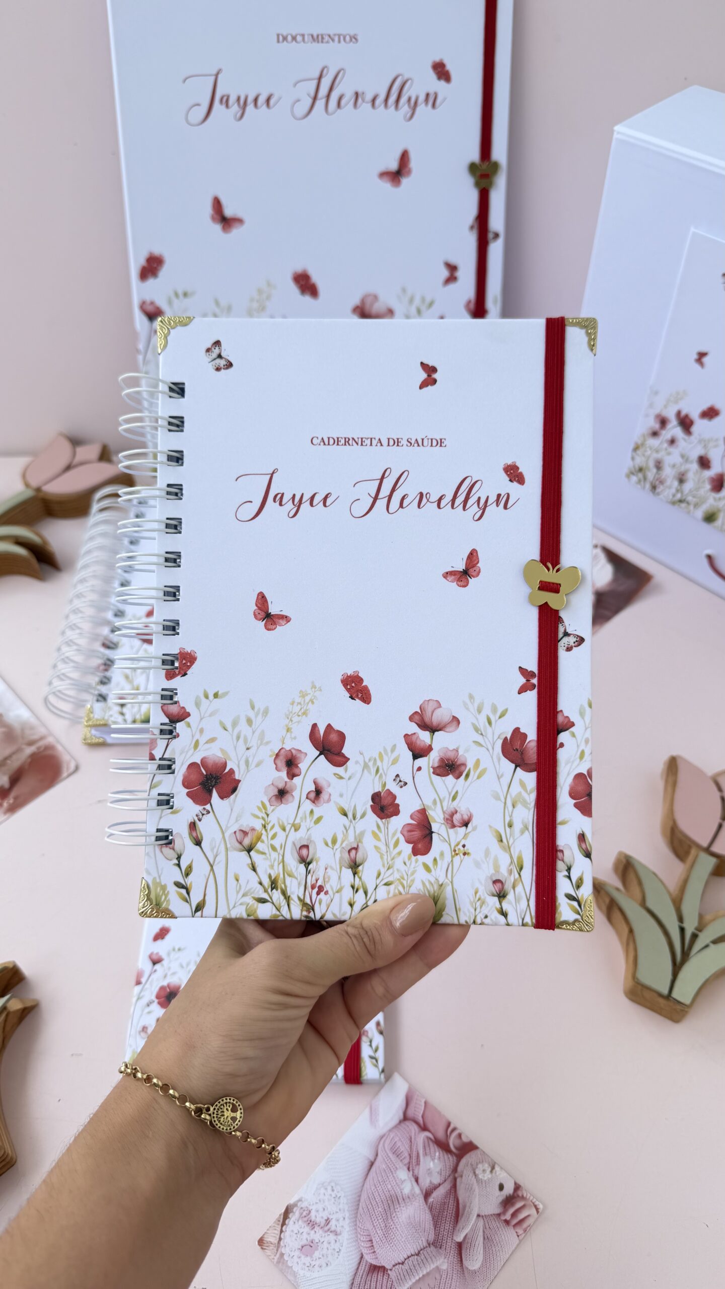 Combo Maternidade Afetiva + Porta Doc G - Floral Vermelho - Imagem 10