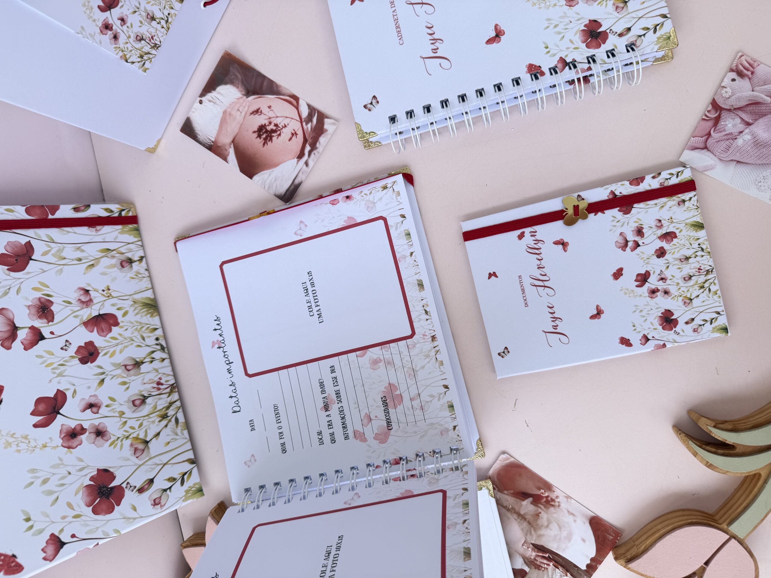 Combo Maternidade Afetiva + Porta Doc G - Floral Vermelho - Imagem 9