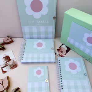 Combo Maternidade Afetiva + Porta Doc G - Margarida Vicky Verde Água