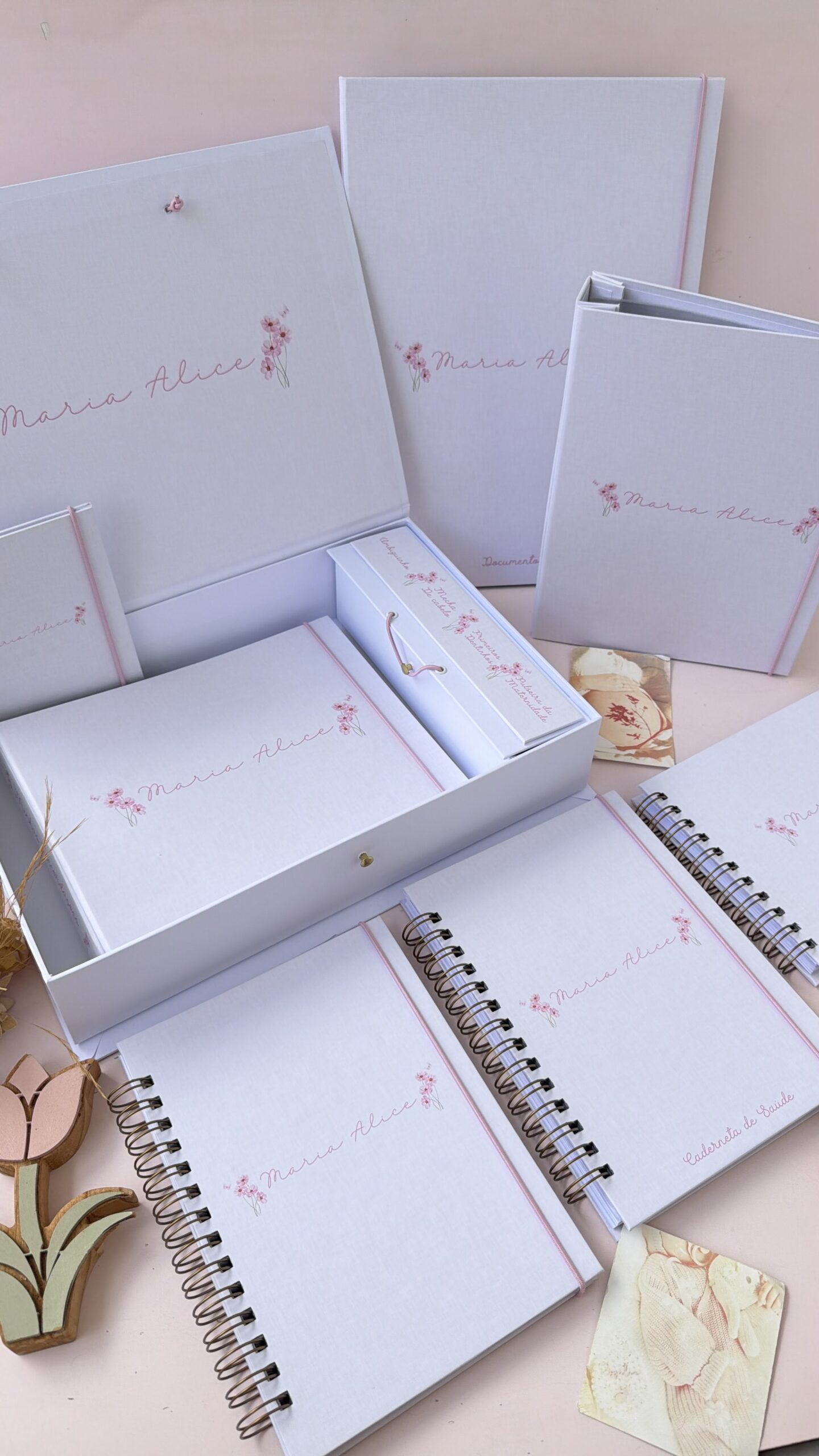 Combo Completo Luxo dos Sonhos - Linho Bege Floral Minimalista Maria Alice - Imagem 6